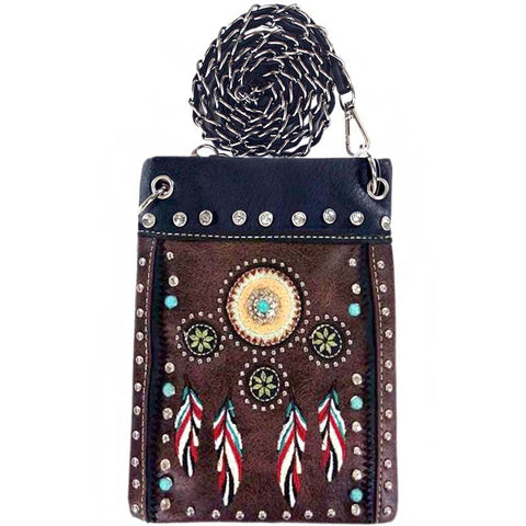 Dream Catcher Western Embroidery Mini Crossbody Bag