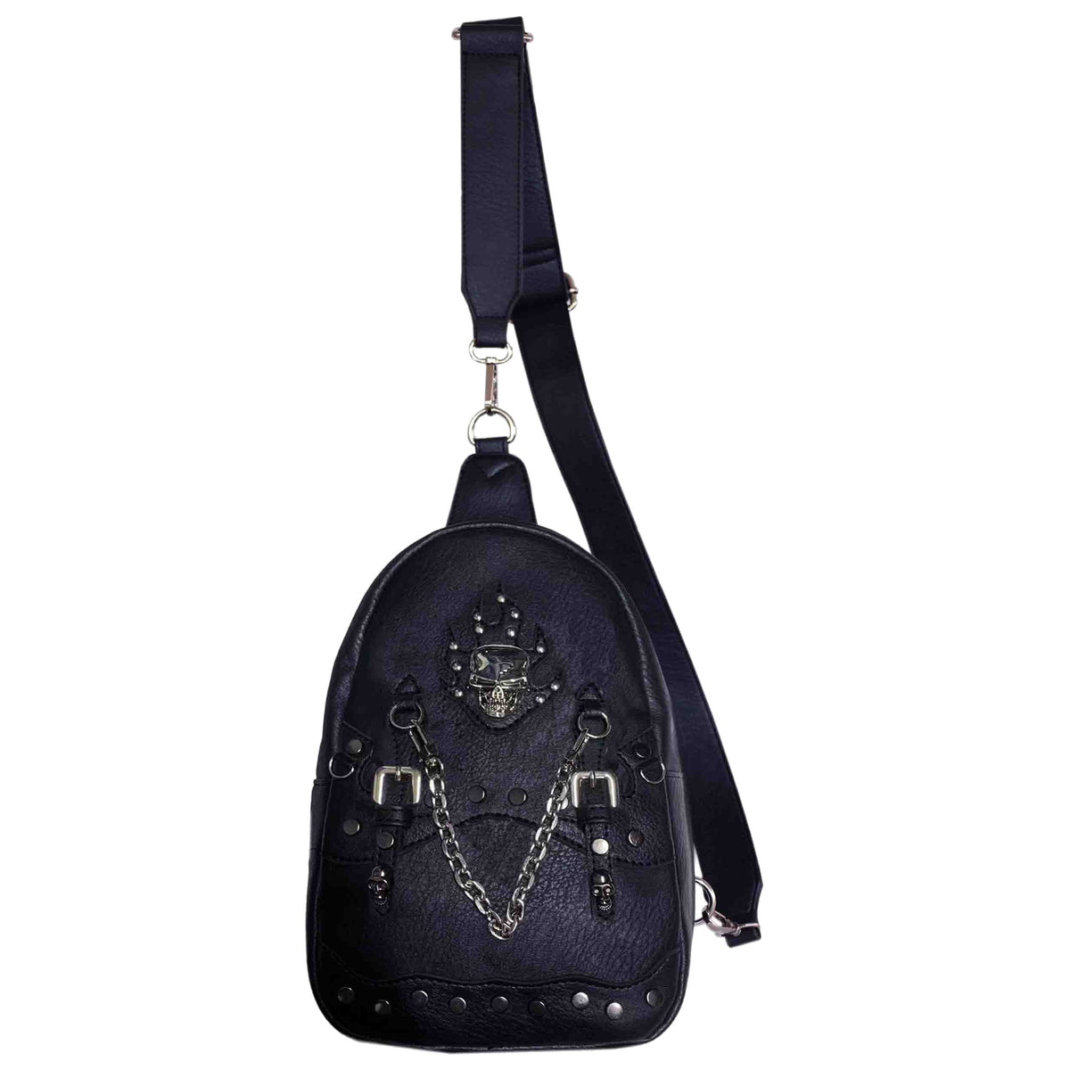 Skull Chain Studded Sling Bag