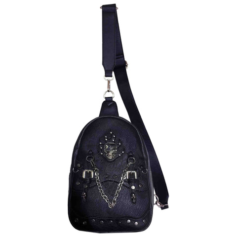 Skull Chain Studded Sling Bag