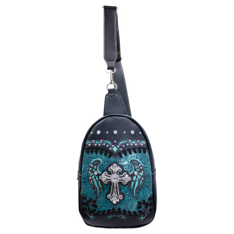 Spiritual Cross Wing Tooling Sling Bag