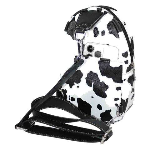 Cow Print Concho Sling Bag