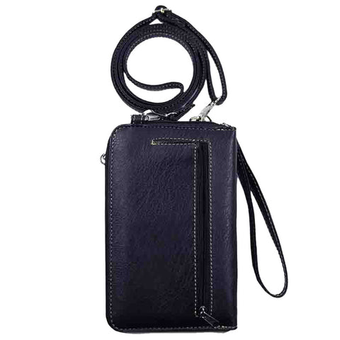 Multi Functional Spirit Cross Wing Rhinestone Studded Phone Case & Wallet with Strap