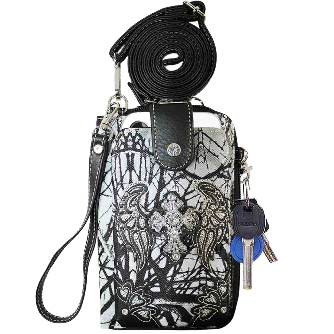 Multi Purpose Western Camouflage Cross Phone Wallet with Strap