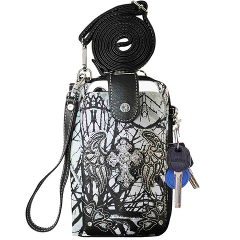 Multi Purpose Western Camouflage Cross Phone Wallet with Strap