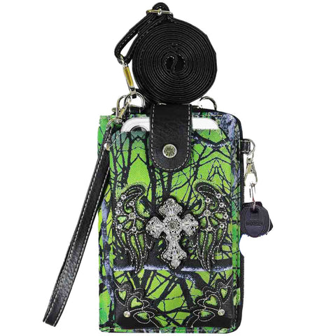 Multi Purpose Western Camouflage Cross Phone Wallet with Strap