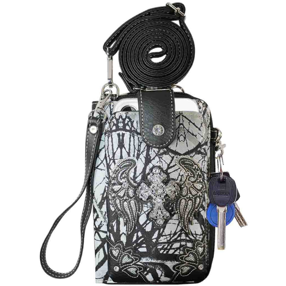 Multi Purpose Western Camouflage Cross Phone Wallet with Strap