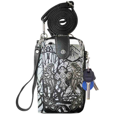 Multi Purpose Western Camouflage Cross Phone Wallet with Strap
