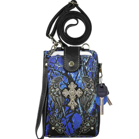 Multi Purpose Western Camouflage Cross Phone Wallet with Strap