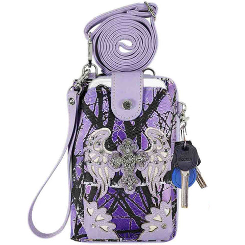 Multi Purpose Western Camouflage Cross Phone Wallet with Strap