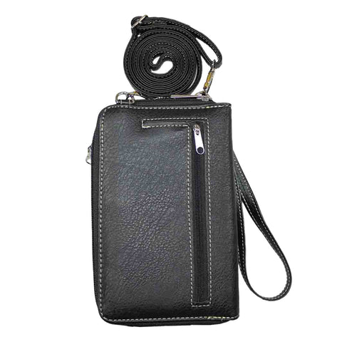 Multi Purpose Western Native American Turquoise Stone Phone Wallet with Strap