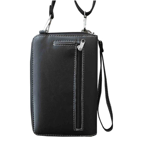 Multi Purpose Aztec Skull Embroidery Phone Wallet with Strap