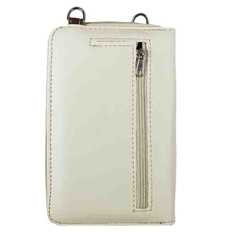 Multi Functional Wolf Embroidery Turquoise Stone Phone Case & Wallet with Strap