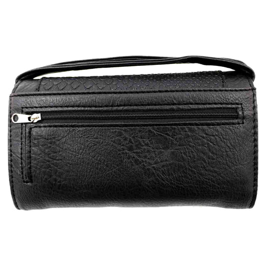 Skull Grommet Lace Trifold Clutch Crossbody Wallet