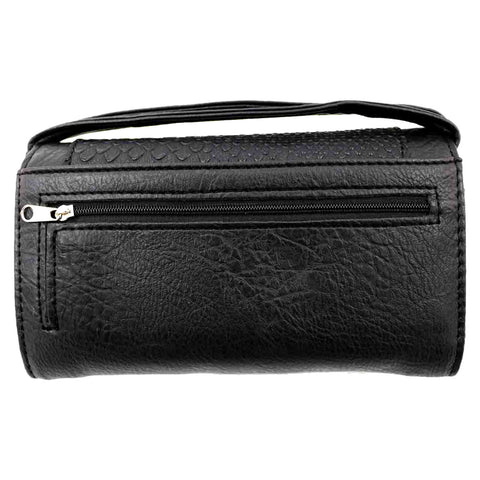 Skull Grommet Lace Trifold Clutch Crossbody Wallet