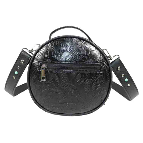 Crystal Cross Wing Round Crossbody Bag