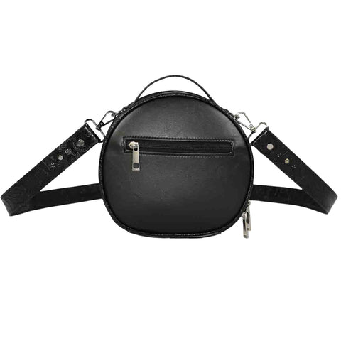 Embroidered Butterfly Round Crossbody Bag