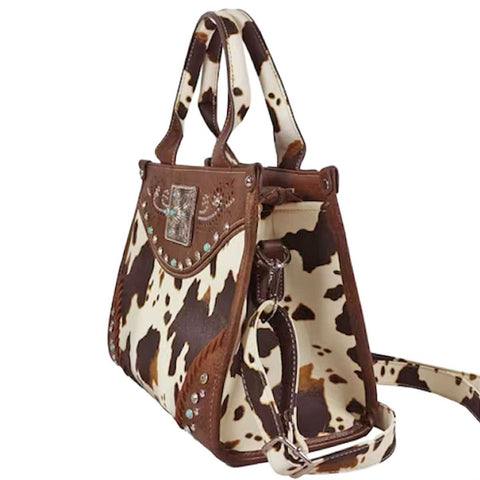 Concealed Carry Cow Print  Western Concho Shoulder Bag