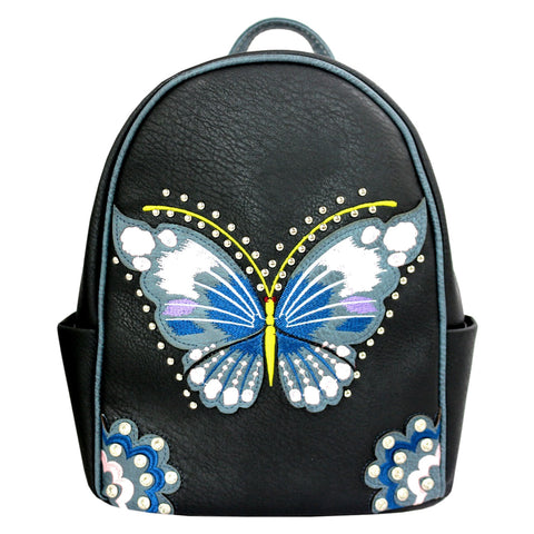 Butterfly Embroidery Studded Western Cowgirl Backpack