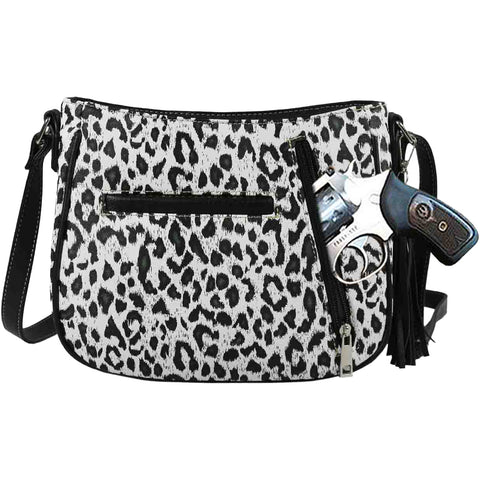 Square Concho Leopard Print Studded Crossbody Bag