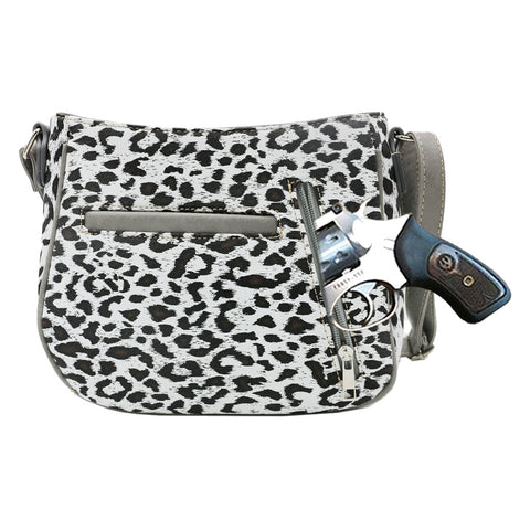 Turquoise Stone Concho Leopard Print Studded Crossbody Bag