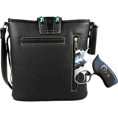 Western Turquoise Lace Up Messenger Bag