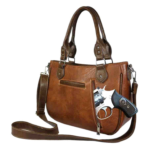 Tooled Turquoise Stone Concho Shoulder Crossbody Bag