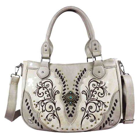 Diamond Concho Embroidered Shoulder Crossbody Bag