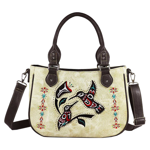 Embroidered Hummingbird Shoulder Crossbody Bag