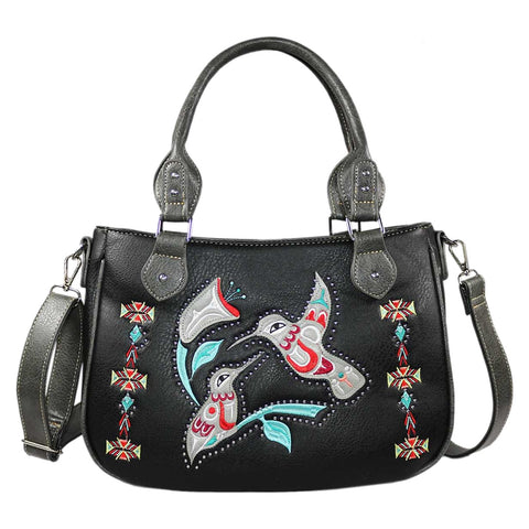 Embroidered Hummingbird Shoulder Crossbody Bag