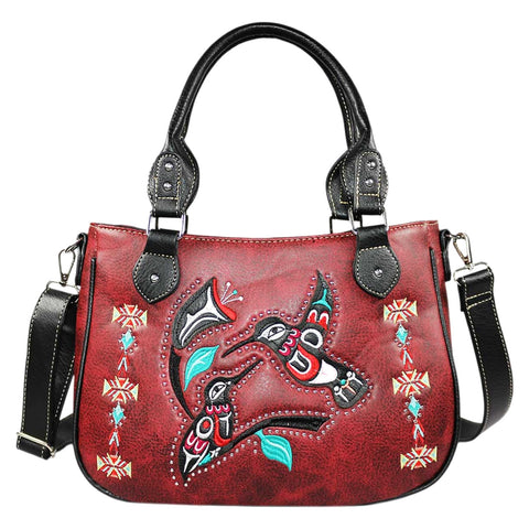 Embroidered Hummingbird Shoulder Crossbody Bag