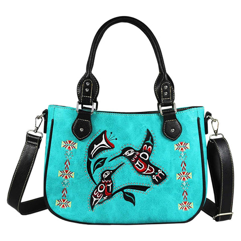 Embroidered Hummingbird Shoulder Crossbody Bag