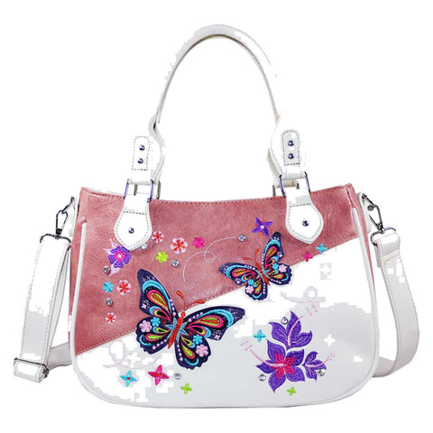 Embroidered Butterfly Shoulder Crossbody Bag