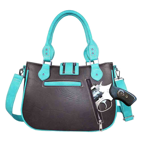 Floral Concho Studded Shoulder Crossbody Bag