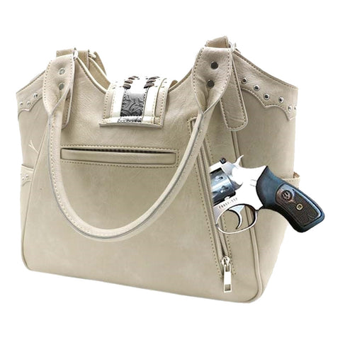Western Concho Embroidery Tote Shoulder Bag