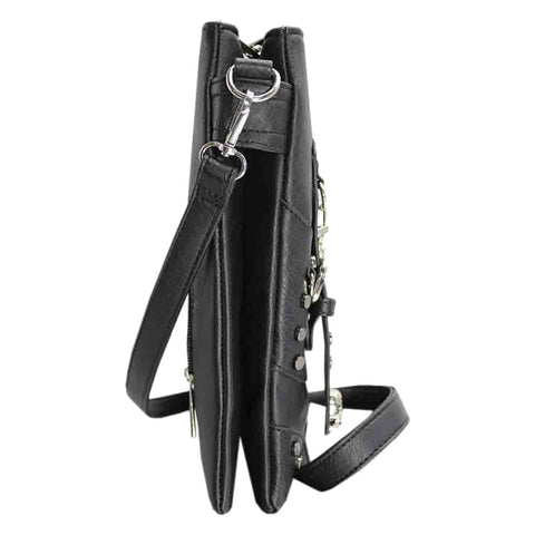 Chrome Skull Chain Studded Crossbody Bag