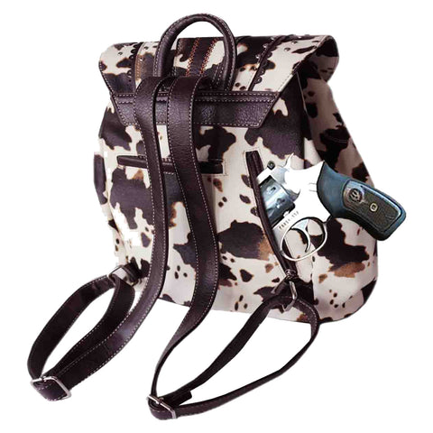 Cow Print Buckle Backpack