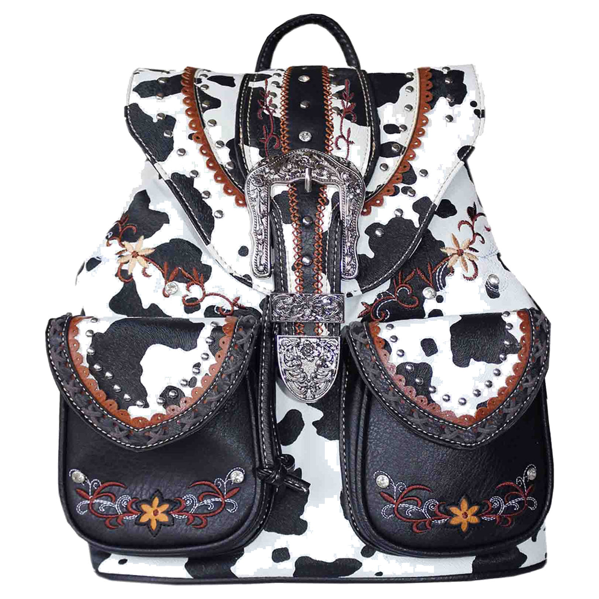 Cow Print Buckle Backpack