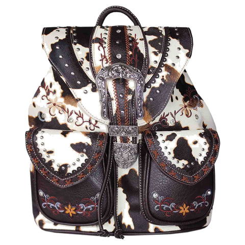 Cow Print Buckle Backpack