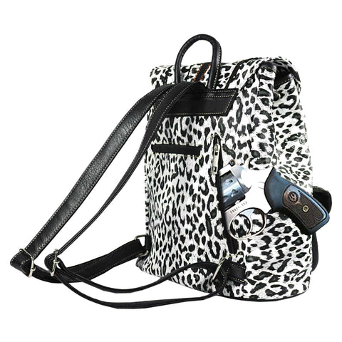 Leopard Print Buckle Backpack