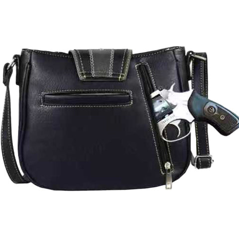 Western Buckle Floral Studded Shoulder Bag