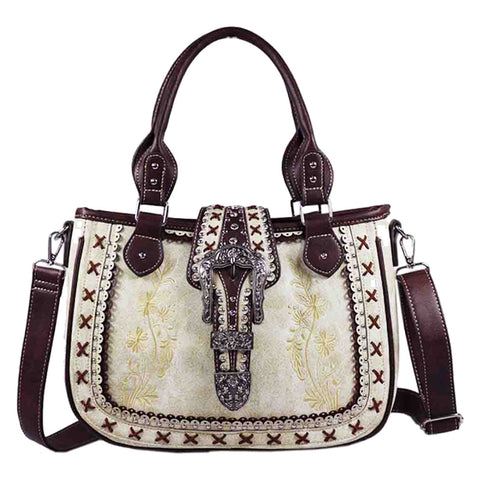 Western Buckle Embroidered Shoulder Crossbody Bag