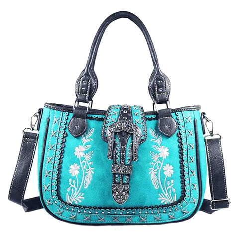 Western Buckle Embroidered Shoulder Crossbody Bag