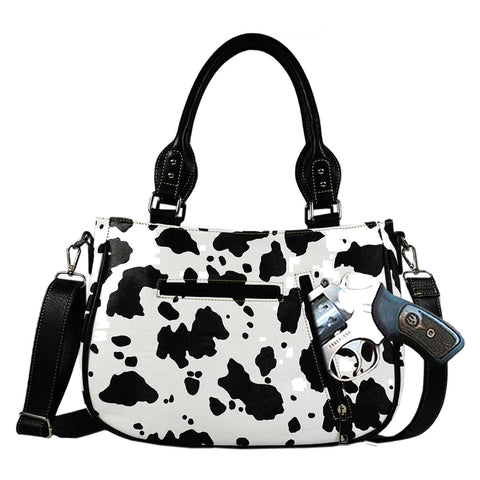 Cow Print Square Concho Shoulder Crossbody Bag