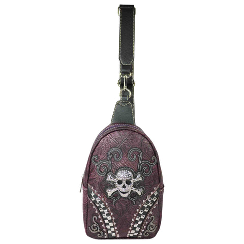 Skull Concho Studded Sling Bag