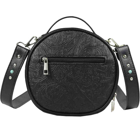 Studded Skull Round Crossbody Bag