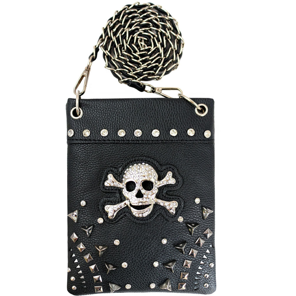 Skull Concho Rivet Studded Mini Crossbody Bag