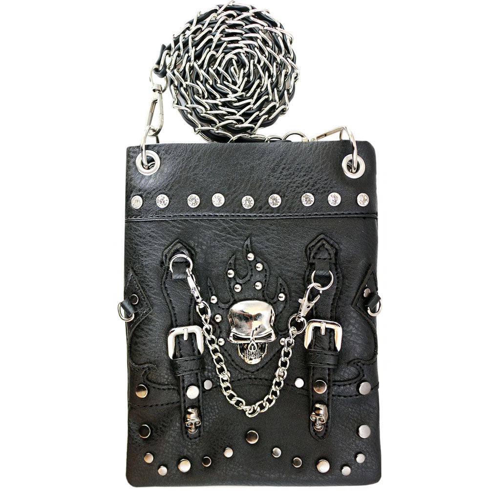 Skull Concho Western Chain Mini Crossbody Bag