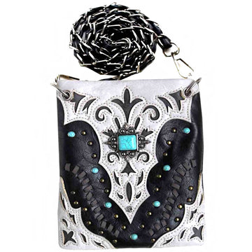 Western Concho Studded Mini Crossbody Bag
