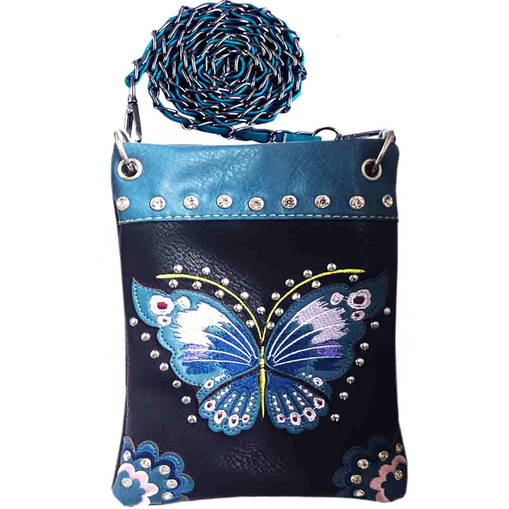 Butterfly Embroidery Embroidery Mini Crossbody Bag