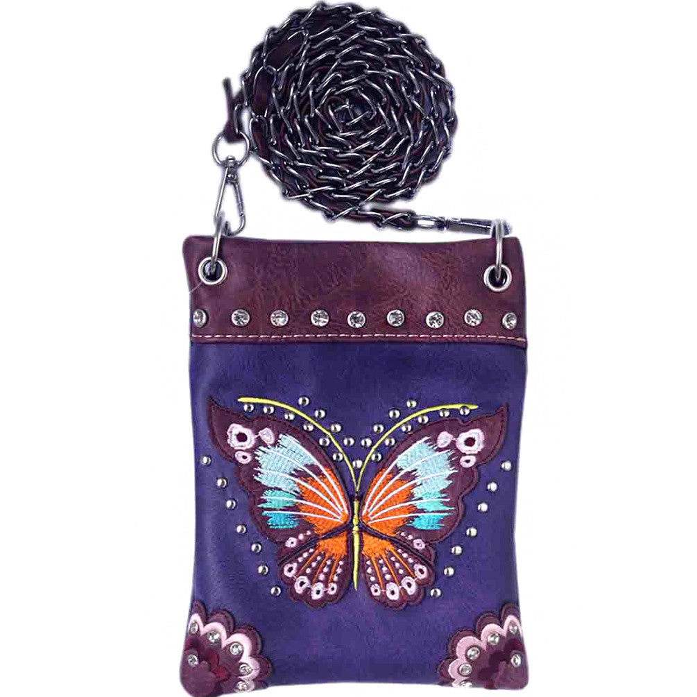 Butterfly Embroidery Embroidery Mini Crossbody Bag